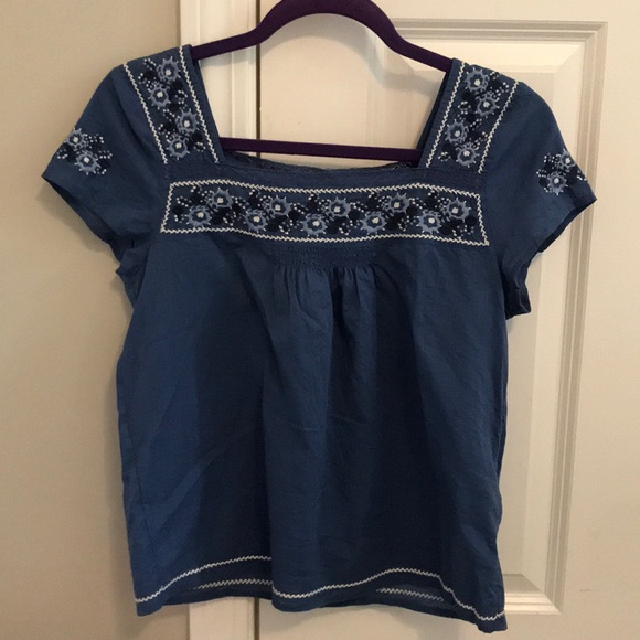 Blue Floral Abercrombie & Fitch Top - Picture 3 of 4